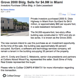 Grove Building Sells
